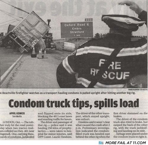 Condom spill